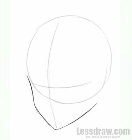 a drawing of a person's head with one side turned to the right and back