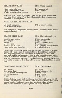 an old recipe book with instructions on how to make cake and what to use it