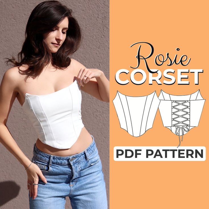 Whole shop bundle: https://www.etsy.com/listing/1511002278 ------------------------------------------------------------------------------------- Meet the --ROSIE  CORSET  Sewing Level--Intermediate Pattern Type--This is a digital PDF Sewing Pattern.  This is not a paper pattern that you would receive in the mail.    Pattern LanguageEnglish  Pattern Features -- -Lace up Back -panel corset -Fully lined  -sewn down Boning (no channels) -Fabric loops for  closures Sizes --XXS-XXXL Seam Allowance --3 Bodice Top Pattern, Lace Up Bodice Pattern, Free Corset Pattern Sewing, Strapless Corset Pattern, Overbust Corset Pattern, Corset Top Pattern Free, Corset Sewing Pattern Bustiers, Free Corset Pattern Pdf, How To Make Corset Tutorials