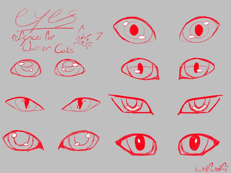 some red eyes with different expressions on them