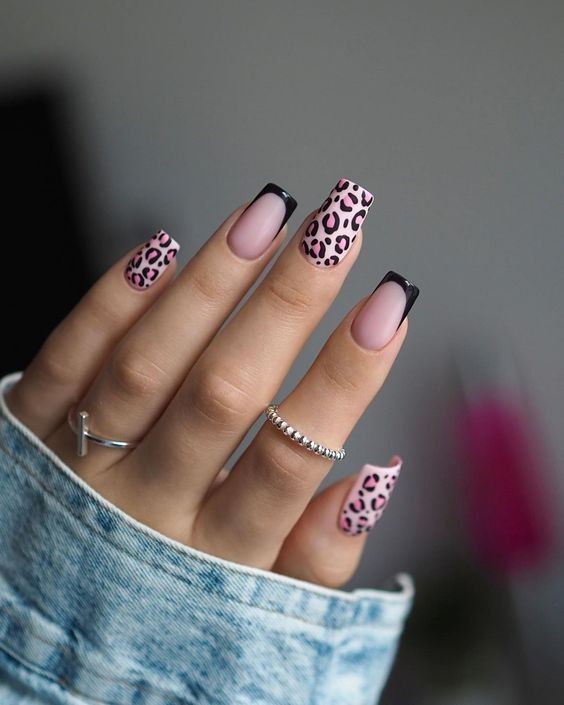 Fun Nails Short, Nails Inspo 2024, Nail Designs 2024, Manicure On Short Nails, Game Nails, Semi Nails, Short Manicure, Pink Leopard Nails, Art Gel Nails