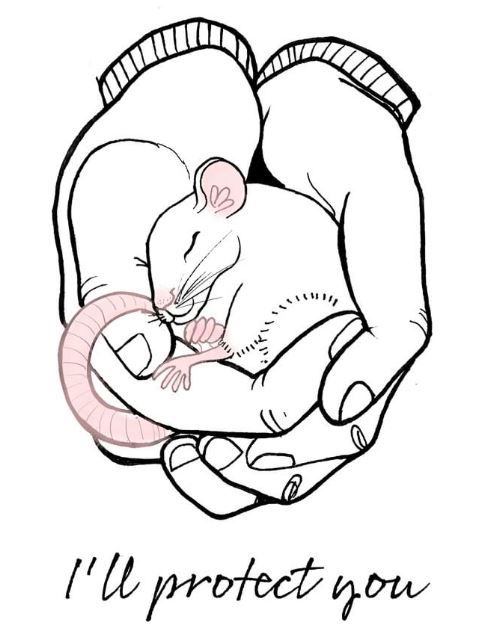 a drawing of a person holding a baby in their arms with the words i'll protect you