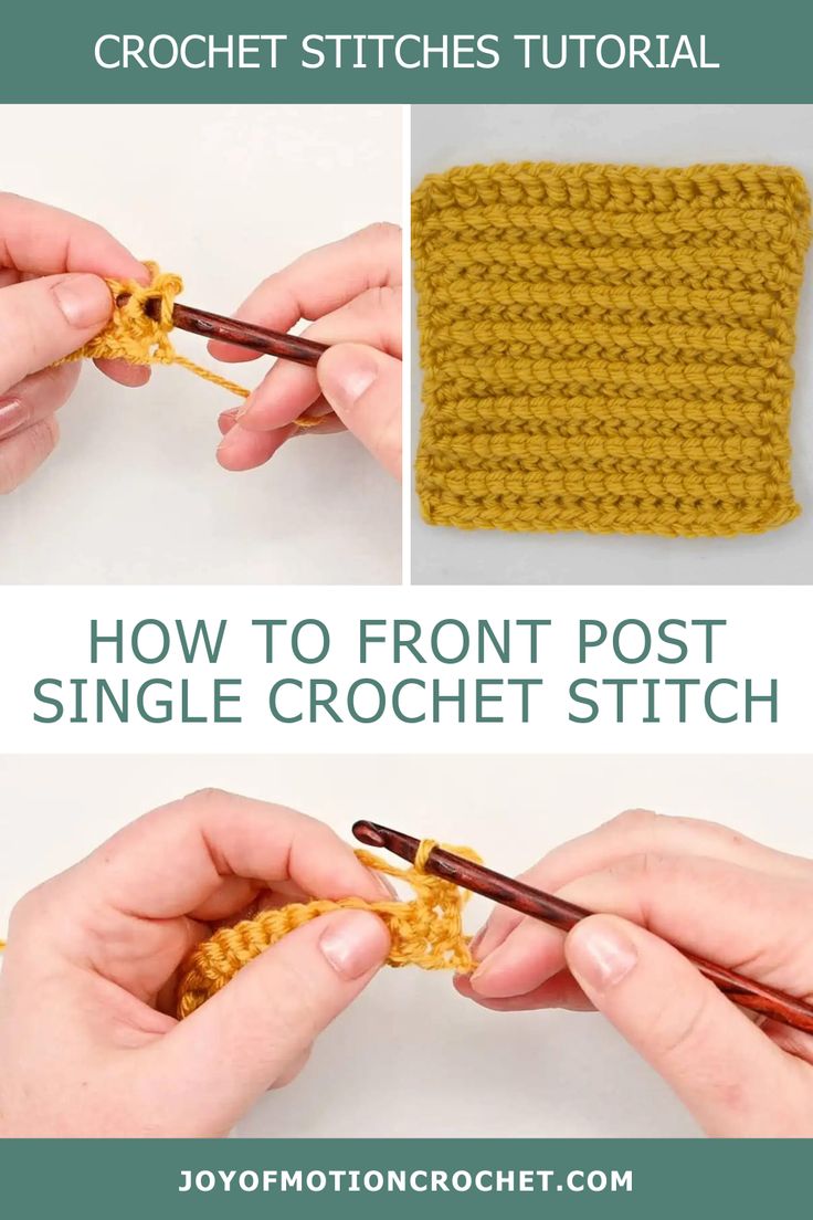 how to crochet the front post single crochet stitch in 3 easy steps