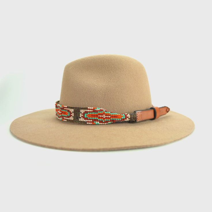 Adjustable Brown Bohemian Hat Bands, Country Style Brown Hat Bands For Festivals, Brown Southwestern Fedora Hat, Southwestern Brown Fedora Hat, Southwestern Style Brown Fedora Hat, Bohemian Felt Hat For Ranch, Bohemian Brown Hat Bands For Country Events, Bohemian Flat Brim Felt Hat For Ranch, Bohemian Felt Hat With Flat Crown For Ranch