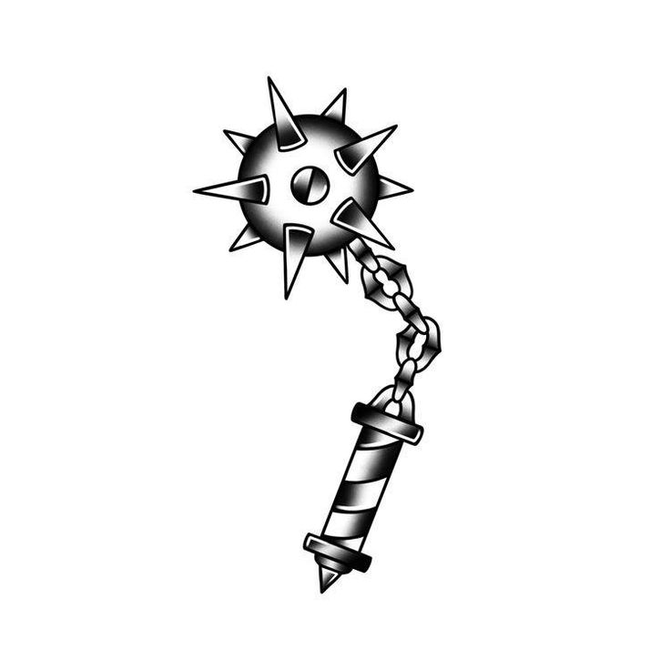 a black and white drawing of a spiky stick with a sun on it