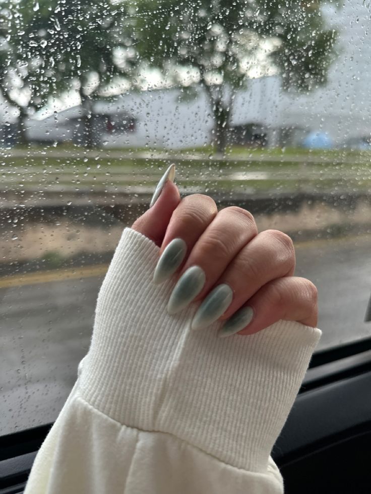 White And Green Aura Nails, Mint Green Aura Nails, Green Aurora Nails, Gray Aura Nails, Sage Green Aura Nails, Teal Aura Nails, Aura Nails Green, White Aura Nails, Nail Inspo Birthday