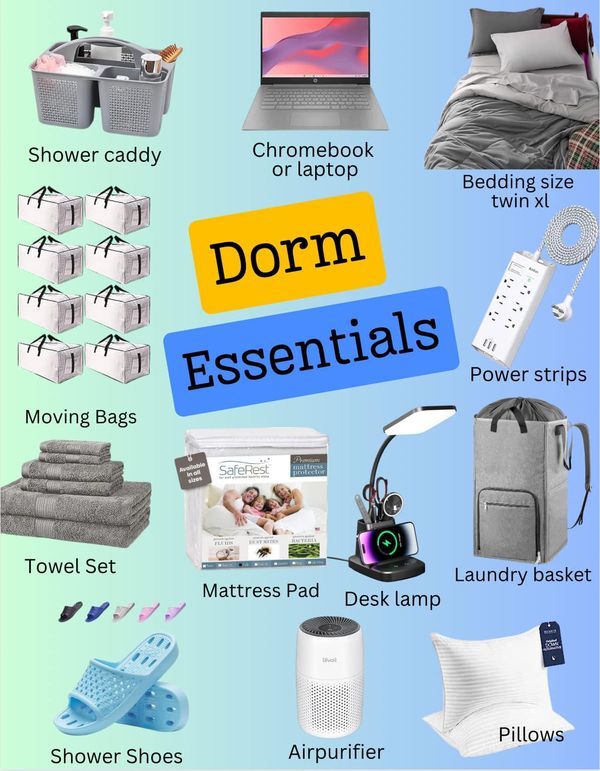 an image of dorm essentials for college students