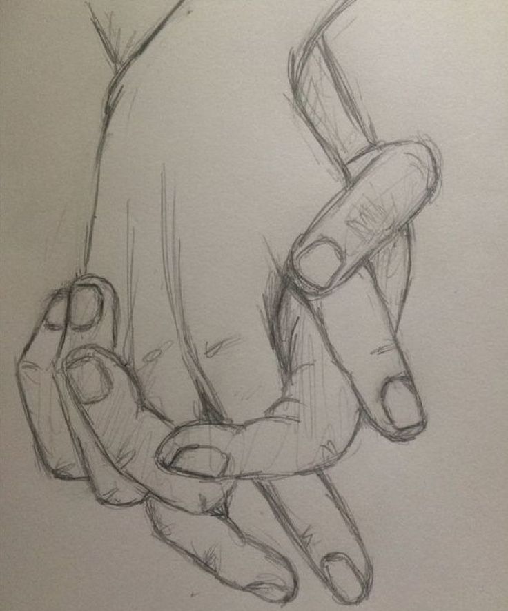 a pencil drawing of a hand holding a toothbrush in it's left hand