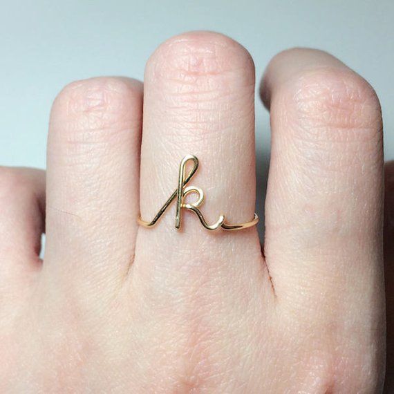 Custom Initial ring sterling silver letter ring/gold fill initial ring/stack rings/name ring/personalized bridesmaid gift/wedding jewelry Stack Rings, Bracelet Initial, Initial Earrings, Letter Ring, Gold Diamond Wedding Band, Name Rings, Gold Ring Designs, Ring Stack, Letter K