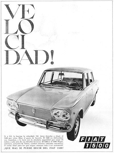 an old advertisement for a car with the words veloci dad on it