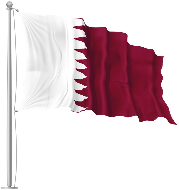 the qatar flag is waving in the wind