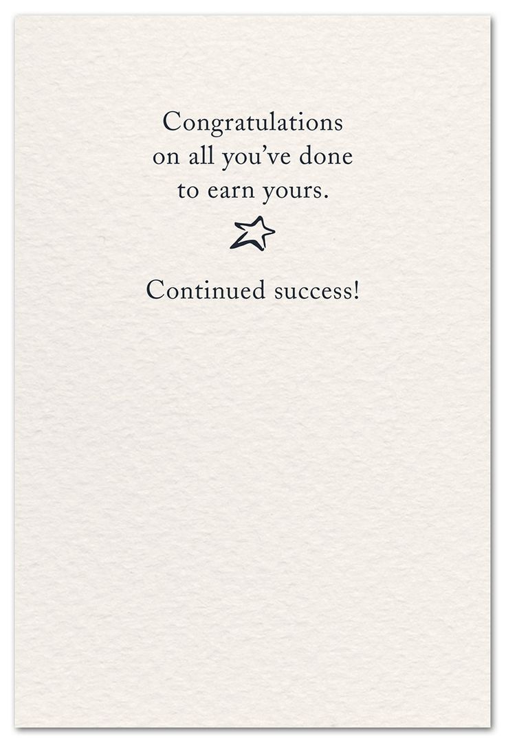 congratulations card with the words, congratulations on all you've done to earn yours