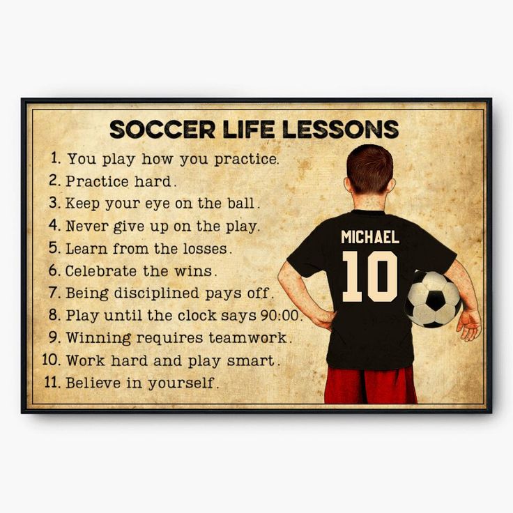 a soccer player's life lessons poster