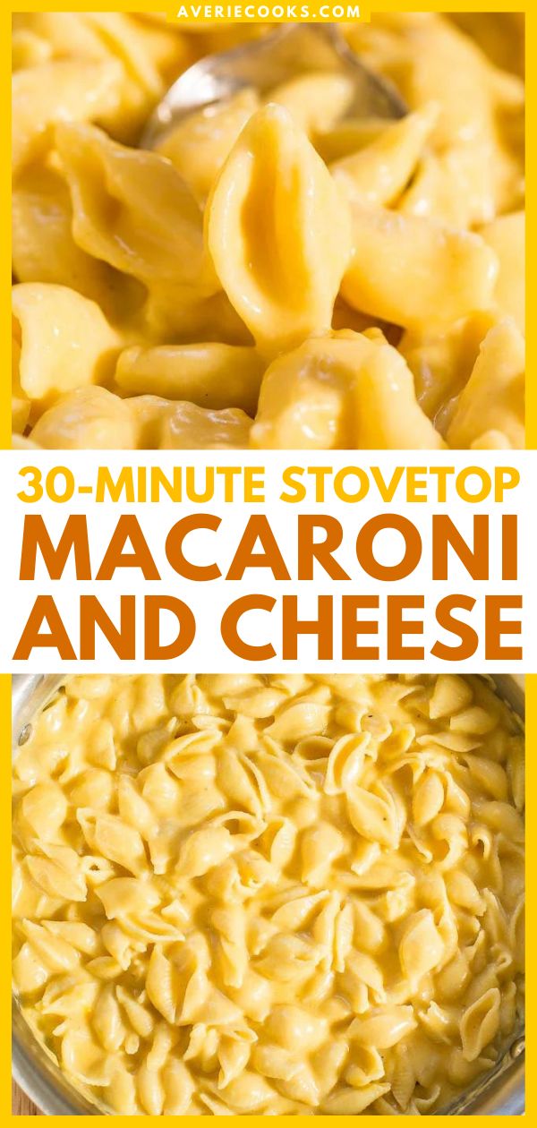 macaroni and cheese with the title overlay