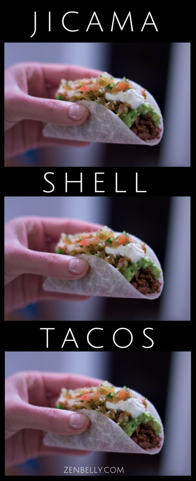 two pictures showing different types of tacos with the words, i can't tell what they are