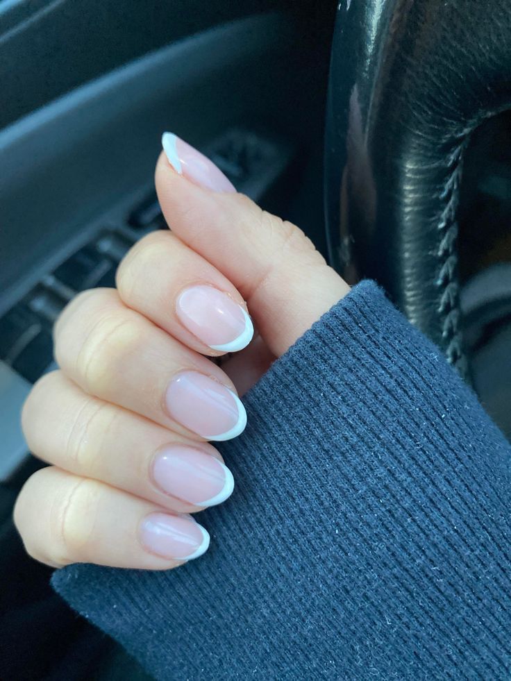 Formal Nails, Cute Simple Nails, Subtle Nails, Gel Mani, Blush Nails, Really Cute Nails, White Tip, Almond Shaped, White French