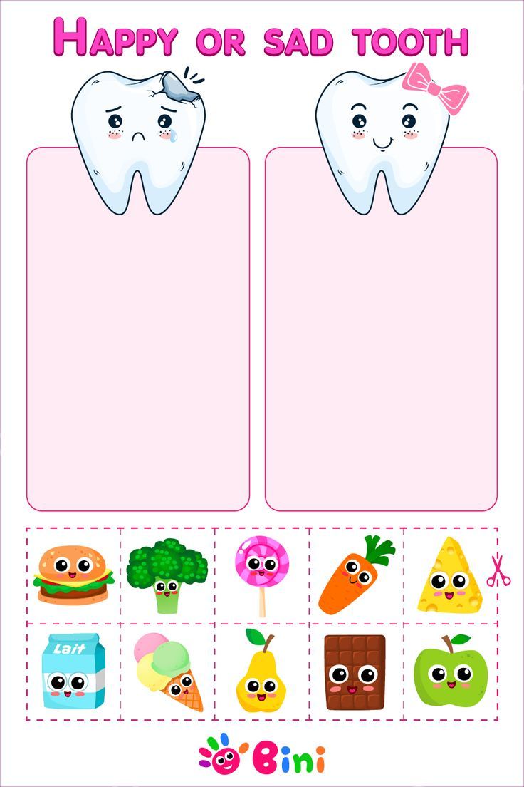 Food Activities Preschool Art, Tooth Health Kids Activities, Tooth Activities For Preschool, Tooth Preschool Activities, Tooth Craft, Tooth Preschool, Happy Tooth, Rare Albino Animals, Preschool Activities Printable