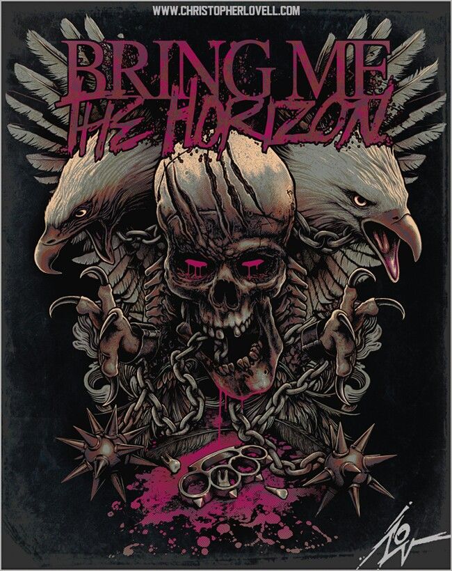 the cover art for bring me to the horizon, which features two bald headed eagles