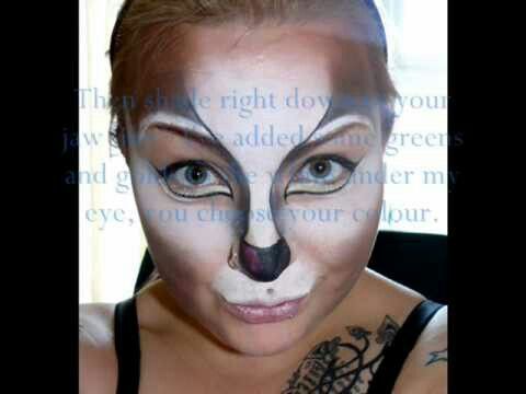 Skunk makeup idea Cat Make Up For Halloween, Skunk Makeup, Cat Costume Makeup, Skunk Costume, Color Contacts For Halloween, Youtube Halloween, Horror Make-up, Dance Makeup, Halloween Inflatables