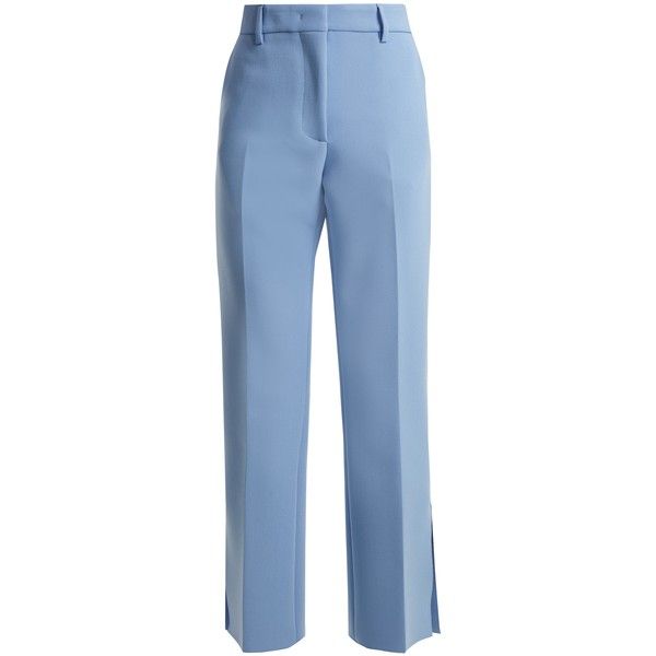 MSGM Mid-rise flared crepe trousers ($257) ❤ liked on Polyvore featuring pants, trousers, blue, cut loose pants, straight leg pants, zipper pants, crepe pants and loose fitting pants Alena Akhmadullina, Crepe Trousers, Light Blue Pants, Crepe Pants, Loose Fitting Pants, Fitted Pants, Fitting Pants, Zipper Pants, 50 Style