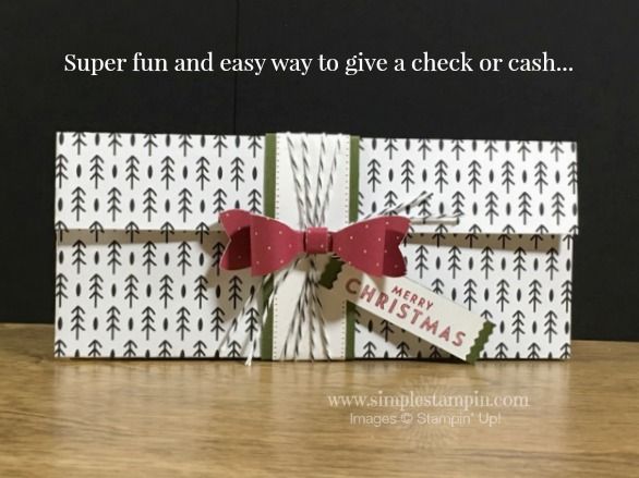 a card with a bow on it and the words super fun easy way to give a check or cash