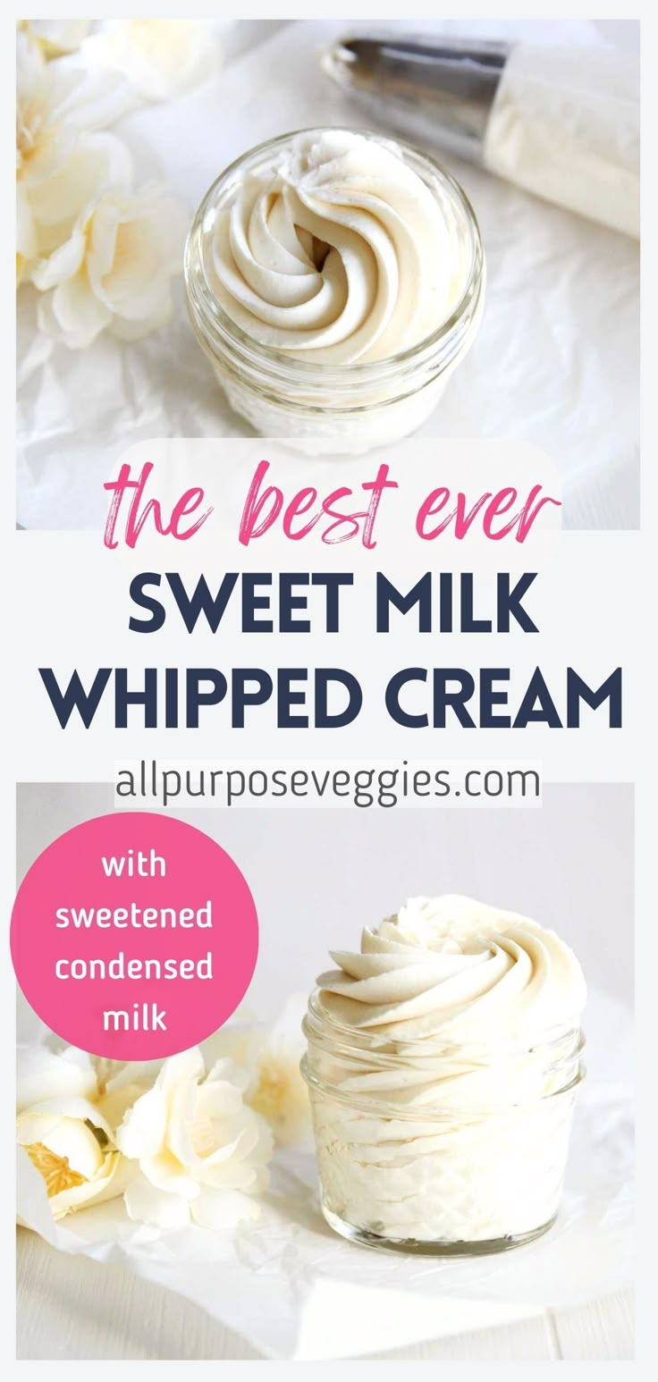 the best ever sweet milk whipped cream