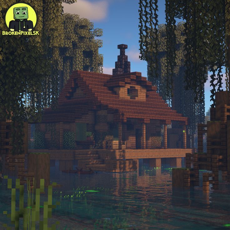 Swamp house & custom mangrove trees in Minecraft Mangrove And Birch House Minecraft, Minecraft Custom Swamp Tree, Minecraft Mangrove Mansion, Minecraft Swamp House Easy, Minecraft Swap House, Swamp Biome Minecraft House, Mincraft Idea Houses Swamp, Mincraft Idea Houses Mangrove, Cute Swamp House Minecraft