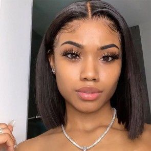 Lace Front Wigs Human Hair,Pre-plucked Lace Front Wigs With Baby Hair,Cheap Frontal Wig - Beautyforever Mall Natural Bob, Brazilian Straight Human Hair, Straight Natural, Virgin Hair Wigs, Short Human Hair Wigs, Bob Lace Front Wigs, Short Bob Wigs, Human Hair Lace Wigs, Bob Wig