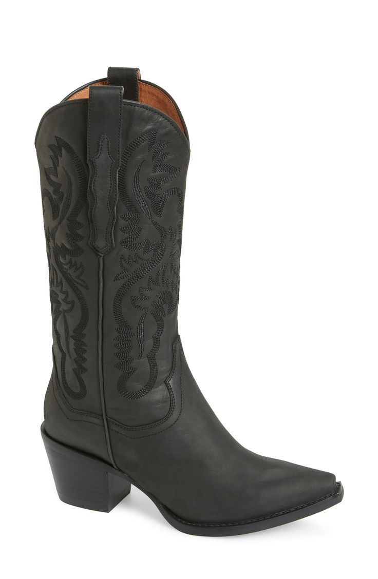 Ornate stitching furthers the rugged Western style of this iconic casual boot. 2 1/4" heel (size 8.5) 12 1/4" shaft; 13 1/2" calf circumference Pull-on style Leather upper and lining/synthetic sole Imported Women's Shoes Dress To The Nines, Cowgirl Fashion, Fall Closet, Shoes Steve Madden, New Boots, Fall Wardrobe Essentials, Dr Wardrobe, Western Boots Women, Western Boot