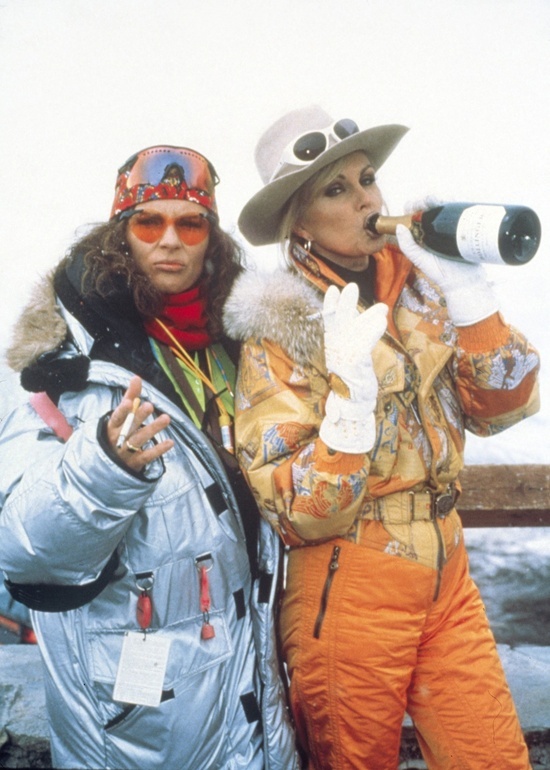 Absolutely Fabulous - Eddy Monsoon and Patsy Stone Patsy And Eddie, Patsy And Edina, Apres Ski Outfit, Patsy Stone, Jennifer Saunders, Apres Ski Outfits, Apres Ski Style, Ski Aesthetic, Apres Ski Party