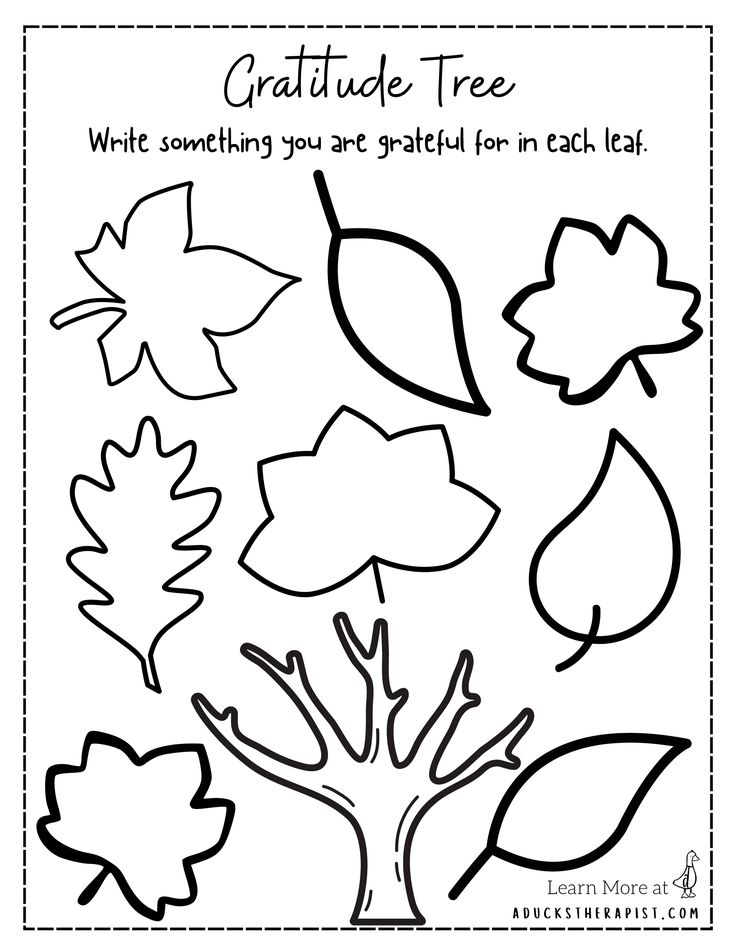 a coloring page with leaves and the words, grateful tree write something you are grateful for in each leaf