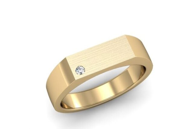 a gold ring with a diamond in the center