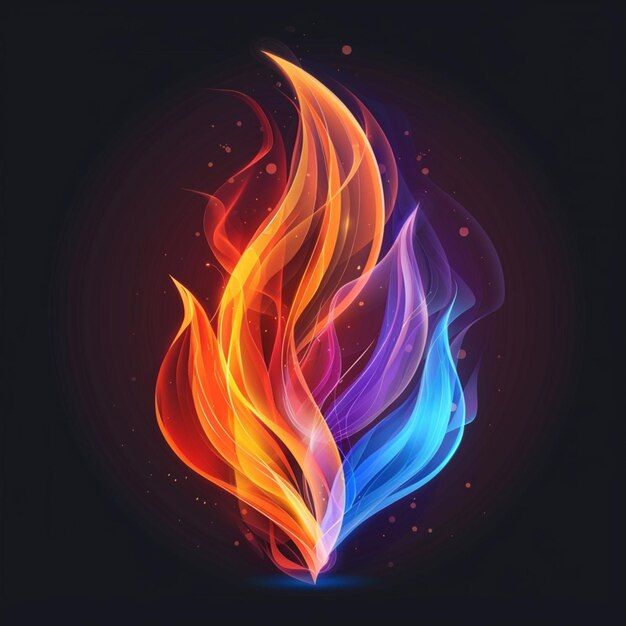 colorful fire flames on a black background