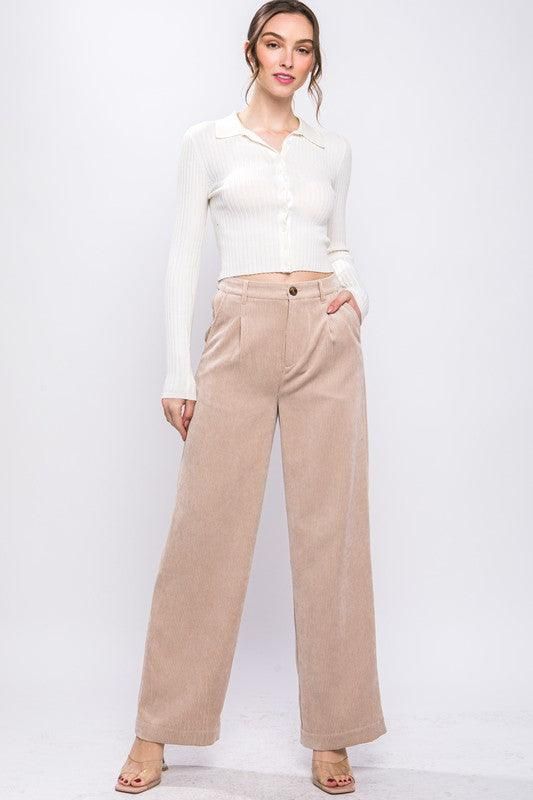 These pants are designed to elevate your everyday style while providing both comfort and sophistication. Crafted with attention to detail, our Corduroy Trouser Pants feature a soft and textured corduroy fabric that adds a touch of warmth and texture to your outfit. The tailored trouser design offers a polished look, making them suitable for both casual and semi-formal occasions. Size + Fit Measurement (inch): S: 13.0 (Waist), 17.5 (Hips), 30.0 (Inseam), 43.0 (Length) M: 13.5 (Waist), 18.0 (Hips) Vest Blouse, Trouser Design, Love Tree, Corduroy Fabric, Clothing Size Chart, Corduroy Pants, Trouser Pants, Cardigan Jacket, Sheer Fabrics