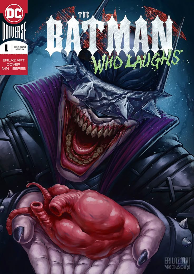 the cover to batman who laughs 1, with an evil clown holding a red ball