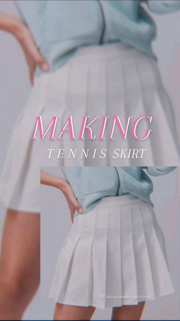 a woman in a skirt with the words making tennis skirt