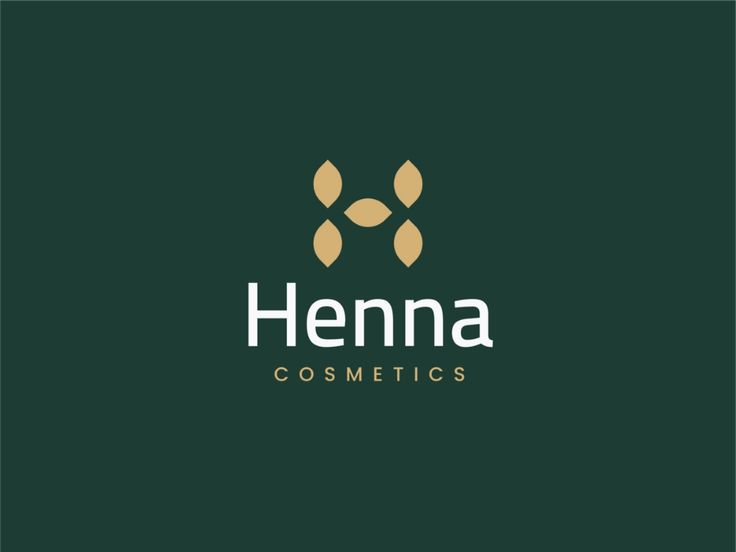 the logo for henna cosmetics, which has been designed to look like an abstract flower