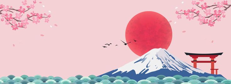 Japanese Mt  Fuji E Commerce Travel Poster Japan Horizontal Wallpaper, Japanese Pop Art Wallpaper Desktop, Japanese Cover Photo, Japanese Twitter Header, Japanese Header, Japan Header, Japan Banner, Japan Background, Japanese Banner