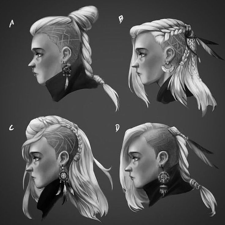 Male Hairstyles, Κούρεμα Bob, Drawing Characters, Drawing Hair, Costume Noir, Viking Hair, 얼굴 그리기, Fishtail Braid, 캐릭터 드로잉