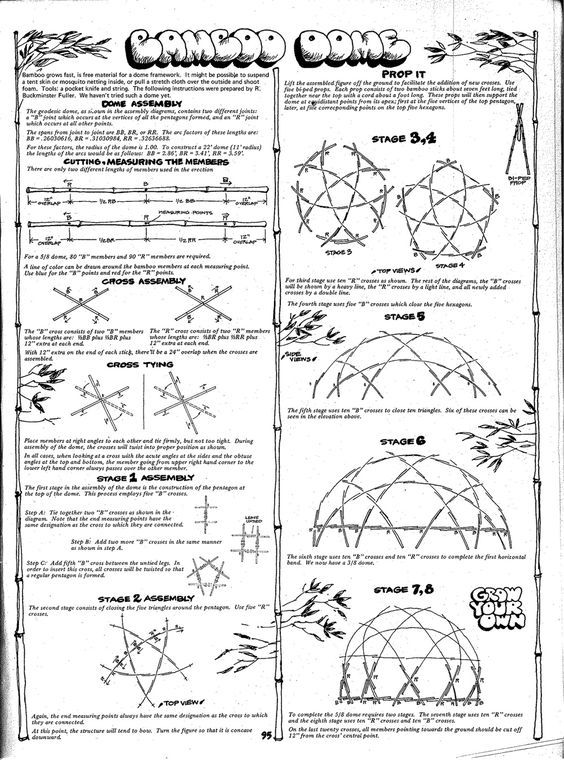 a poster with instructions on how to make an origami dome for the garden