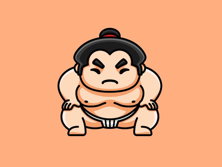 the sumo wrestler is sitting down with his hands on his hips