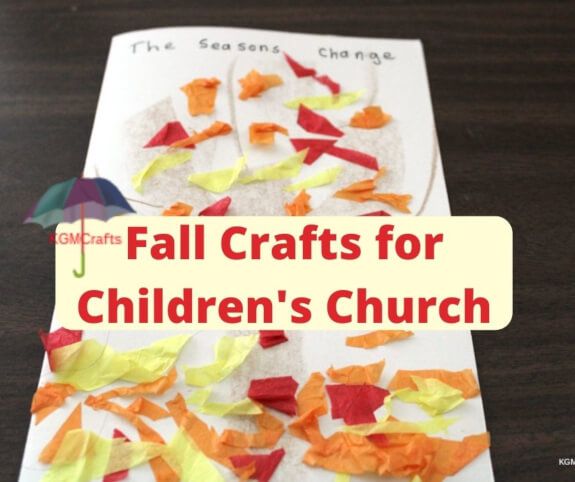 the fall crafts for children's church are made with paper and tissue pom poms