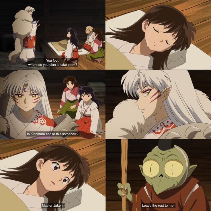 an anime scene with two women and one man