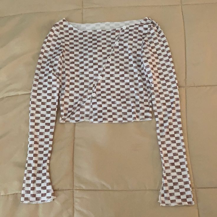 Brown And White Checkered Women’s Top Casual Tops For Day Out By Amazon, Amazon Fitted Cotton Tops, Amazon Casual Tops For Spring, Amazon Casual Spring Tops, Casual Spring Tops From Amazon, Casual White Top From Amazon, Casual White Tops From Amazon, Casual White Tops By Amazon, Casual Amazon Tops For Day Out