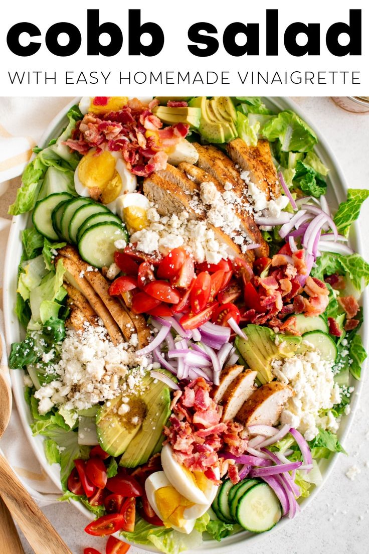 this cobb salad with easy homemade vinaie dressing is the perfect side dish