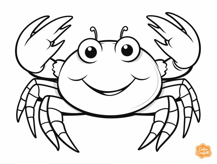 illustration of Crab coloring adventure Aquatic Animals, Crustaceans, Underwater World, Animal Coloring Pages, To Color, Free Kids, Crab, Coloring Pages For Kids, Coloring Pages