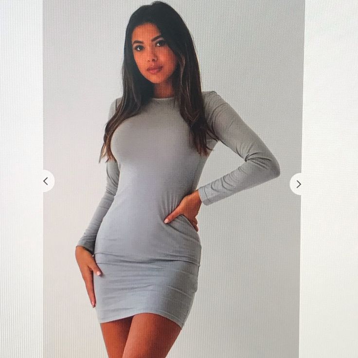 Brand New With Tags Light Gray Mini Dress W/ Long Sleeves From Missguided! Missguided Dress, Long Sleeved Dress, Sleeved Dress, Flight Attendant, Light Gray, Flight, Light Grey, Colorful Dresses, Size 4