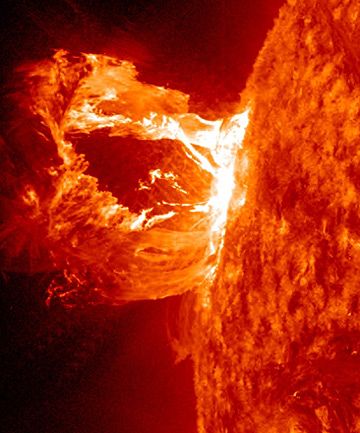 the sun as seen from space in this image taken by nasa's solar observatory