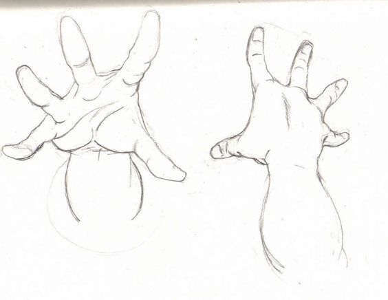 two drawings of hands reaching towards each other with one hand holding the other's thumb