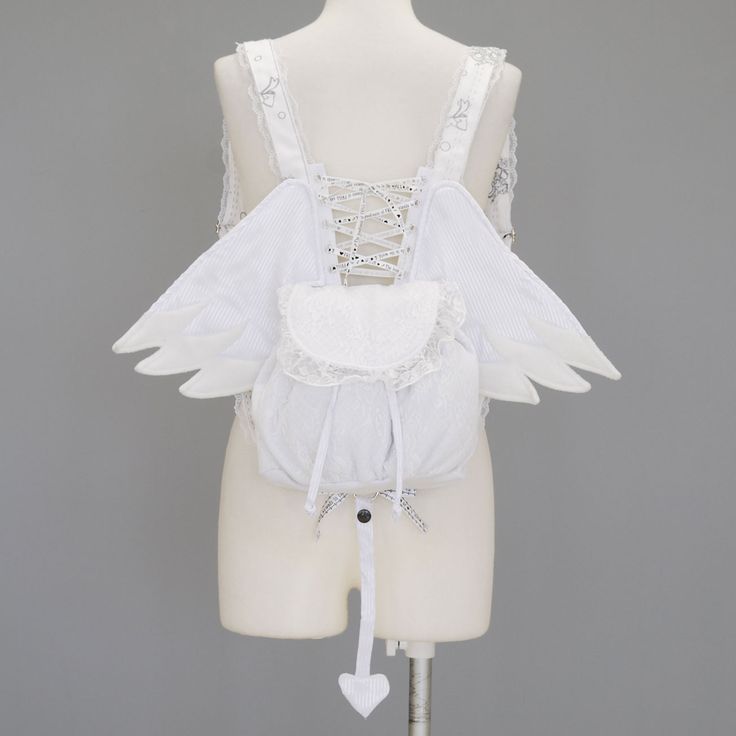 FRILL Angel Wings Rucksack (2011) Rp Theme Pics, Angel Wings Backpack, Chonny Jash, H Naoto, Harajuku Dress, Skirt Outfits Aesthetic, Theme Pics, Dolly Fashion, White Costume